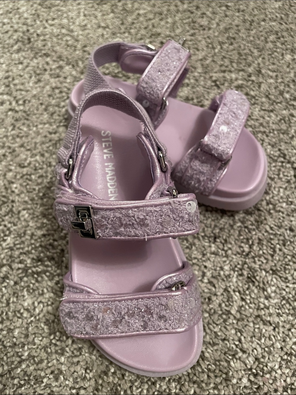 Steve Madden Kids MONA Lilac Glitter Strap Sandals
